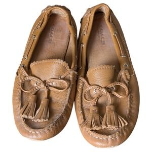 COACH New York Nadia Leather Moccasins Loafers Tassel Driving Shoes‎